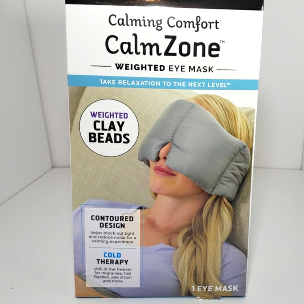 Brand New Calm Zone Weighted Beads Eye Mask Cold Therapy Migraine Relief